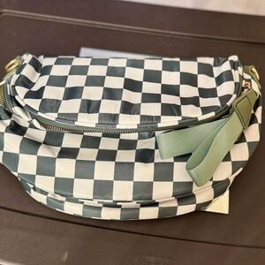 Olive Checkered Crossbody Bum Bag